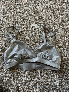 SKIMS Silver Metallic Triangle Bralette